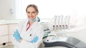young dentist smiling