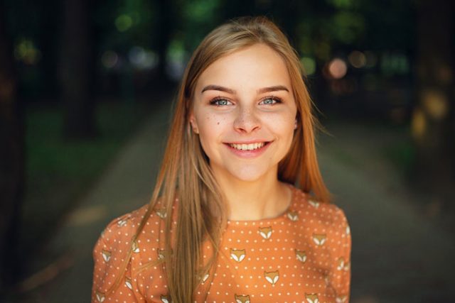 young woman smiling