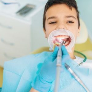 young boy visiting the dentist